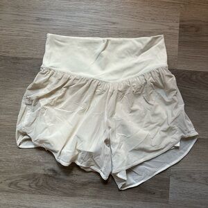 Lululemon Nulu and mesh cream shorts